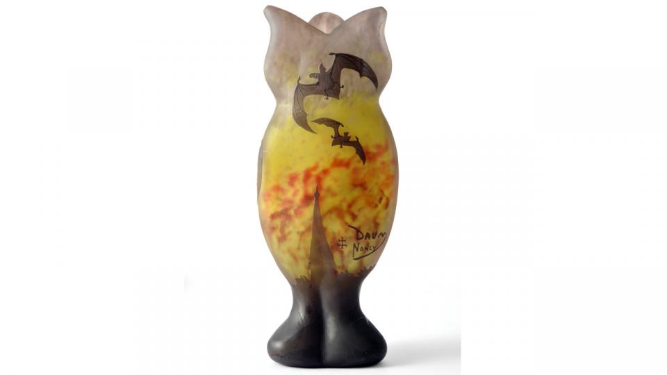 Vase aux chauves souris Daum Frères 1920