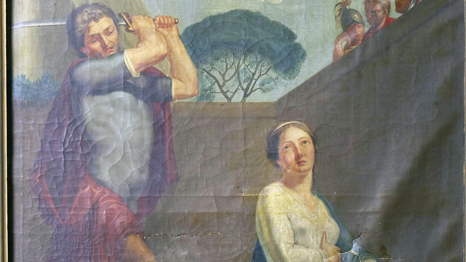 Focus sur l'œuvre de Jean-Martin Aubée, Scène de décollation de sainte Catherine d’Alexandrie, 1783 - Copyright KIK-IRPA, Brussels